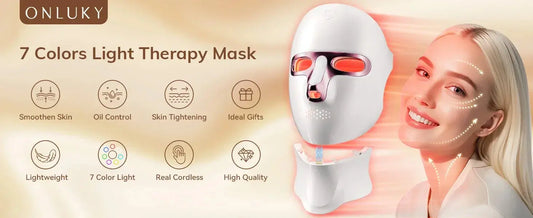 LumiGlow™ 7-Color LED Facial & Neck Mask – Wireless Light Therapy for Radiant Skin