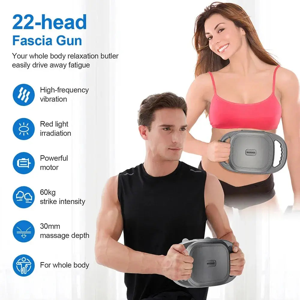 VitaGlow™ 22-Head Fascia Massage Gun – High-Frequency Deep Tissue Relief