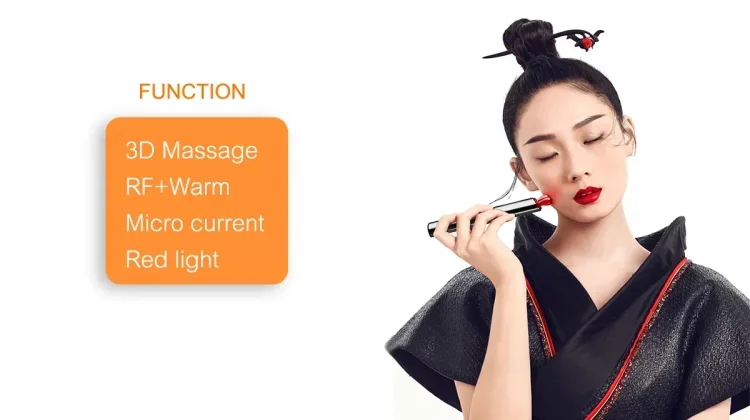 3d Roller Skin Tighten Firming Wand EMS Microcurrent Portable Mini Facial Skin Toning Face Eye Lift Device RF Face Massager