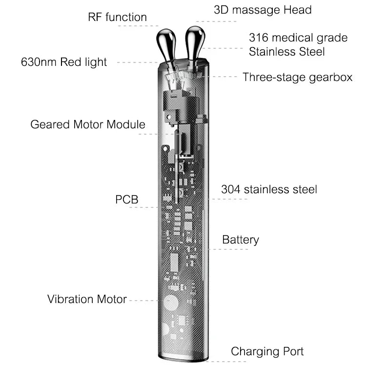 3d Roller Skin Tighten Firming Wand EMS Microcurrent Portable Mini Facial Skin Toning Face Eye Lift Device RF Face Massager