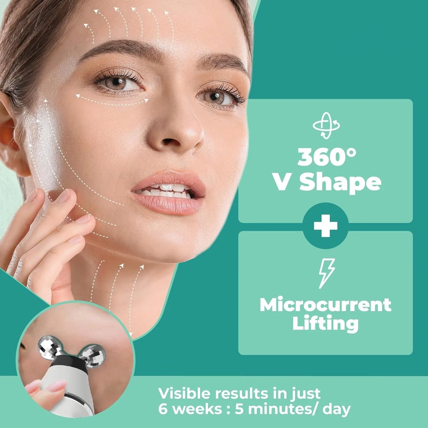 Microcurrent Facial Device Microcurrent Facial Roller -Facial Microcurrent Device Anti-Aging Microcurrent Facial Devices