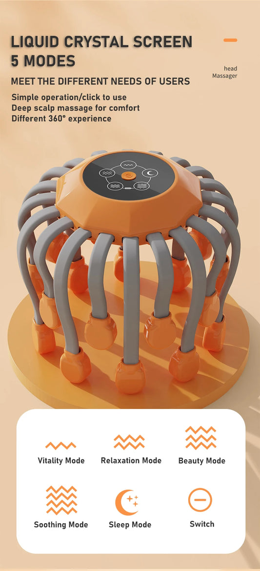 OctoRelax™ 360° Electric Head Massager — Ultimate Scalp Therapy