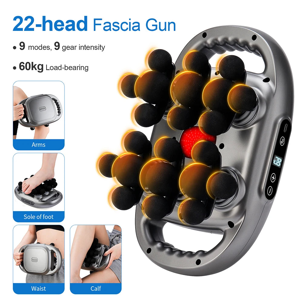 VitaGlow™ 22-Head Fascia Massage Gun – High-Frequency Deep Tissue Relief