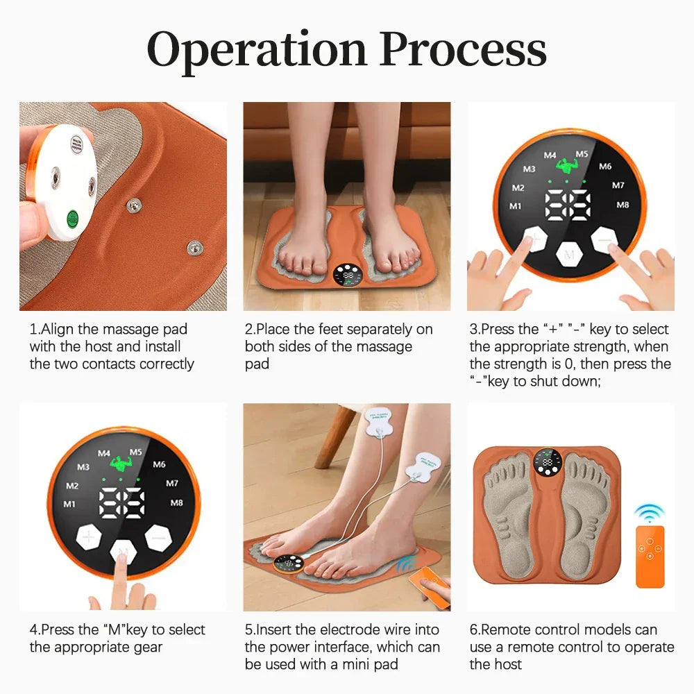 3D Smart Foot Massage Pad Feet Massager Improve Blood Circulation Relax Muscles Slim Legs Foot Pad Rechargeable