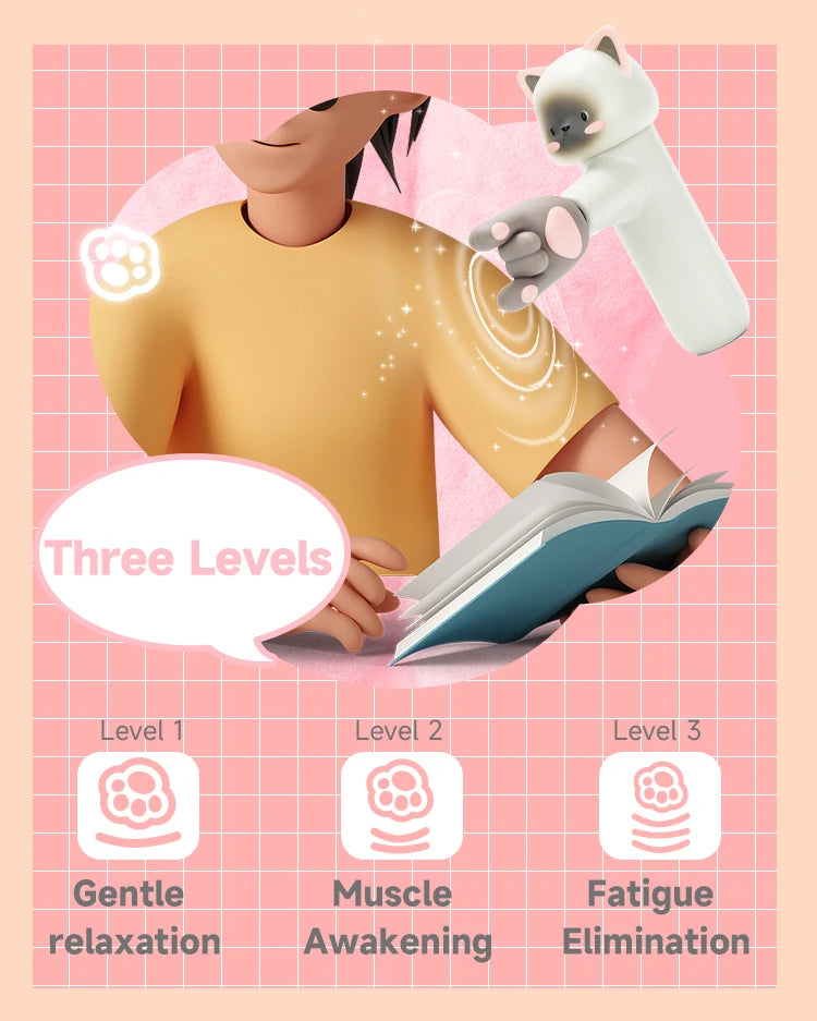 Mini Cute Electric Massage Gun — Deep Tissue Muscle Relaxer for Kids & Adults