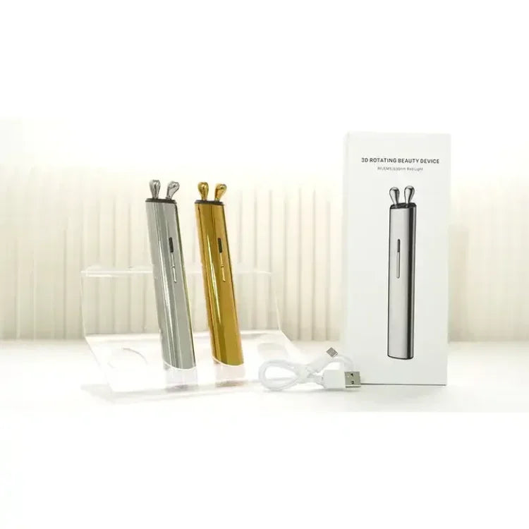 3d Roller Skin Tighten Firming Wand EMS Microcurrent Portable Mini Facial Skin Toning Face Eye Lift Device RF Face Massager