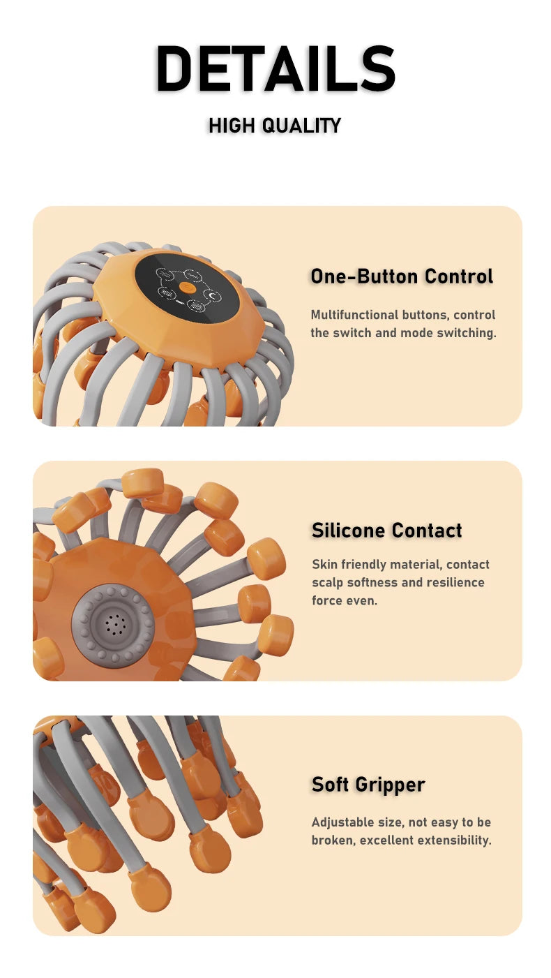 OctoRelax™ 360° Electric Head Massager — Ultimate Scalp Therapy