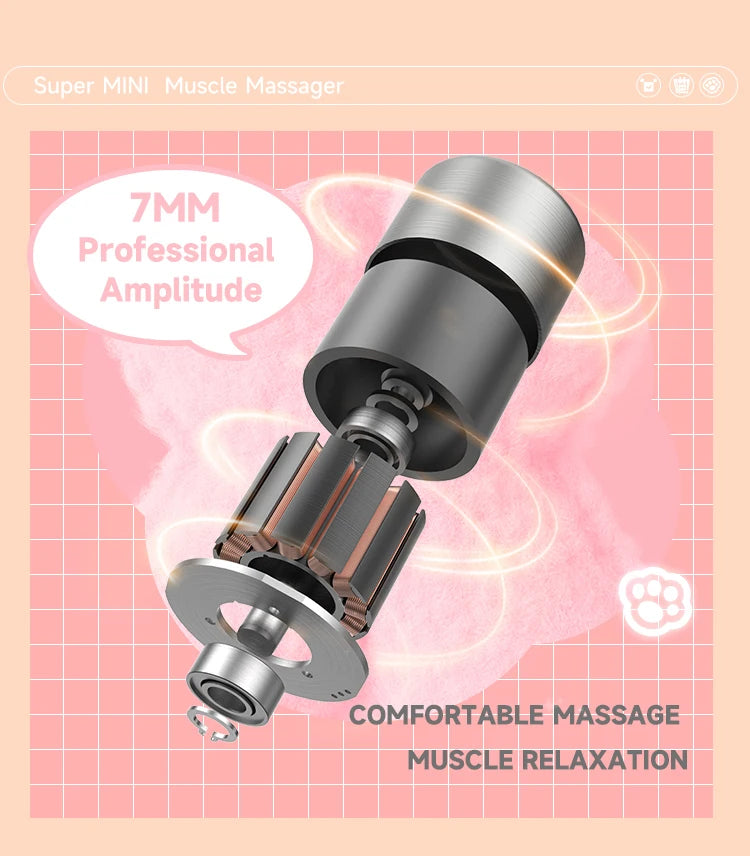 Mini Cute Electric Massage Gun — Deep Tissue Muscle Relaxer for Kids & Adults