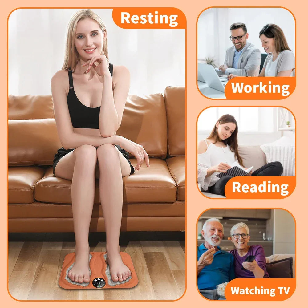 3D Smart Foot Massage Pad Feet Massager Improve Blood Circulation Relax Muscles Slim Legs Foot Pad Rechargeable