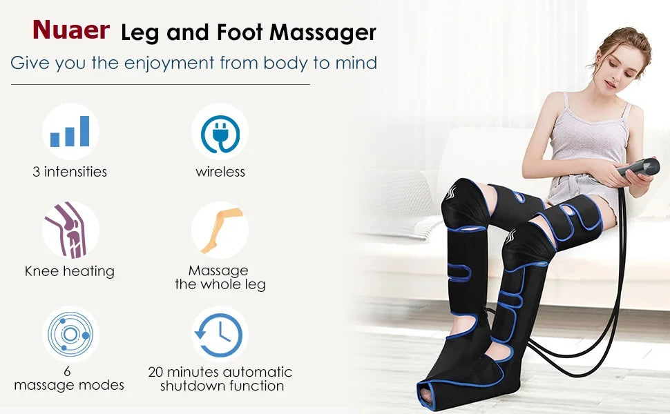 360° Air Compression Leg & Foot Massager — Boost Circulation and Relieve Fatigue